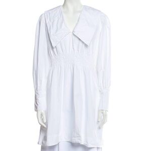 GANNI bold collar button up shirt dress